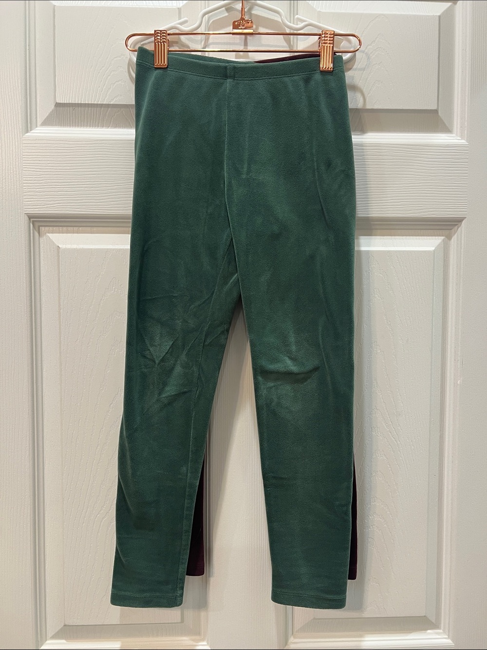 Girls' Forest Green & Maroon Velvet Leggings - Kids Bottoms 2 pairs
